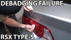 Debadging the RSX.. Wish it went a little better.