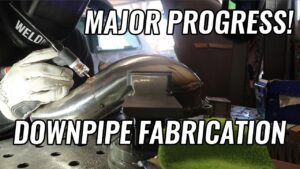 Junk's downpipe is halfway done!